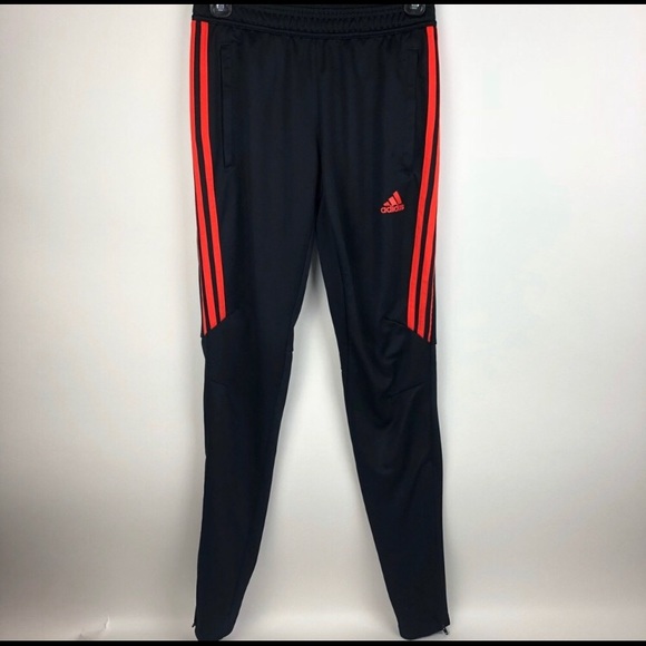 black and orange adidas pants